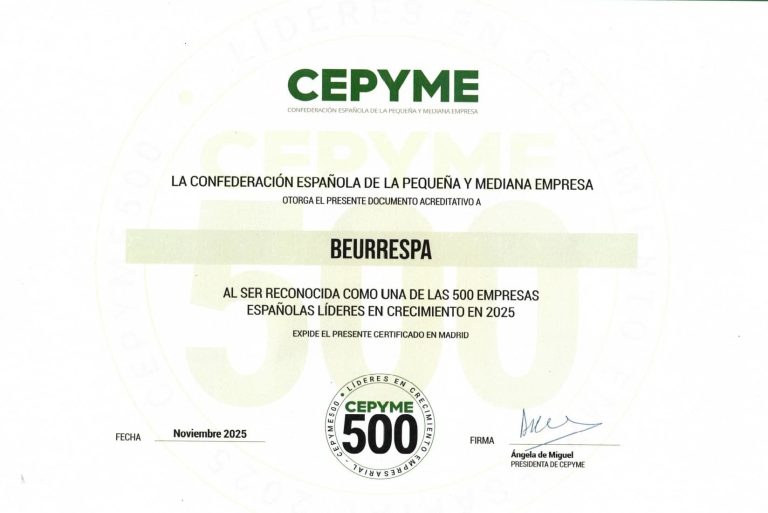 Certificado acreditativo CEPYME Beurrespa